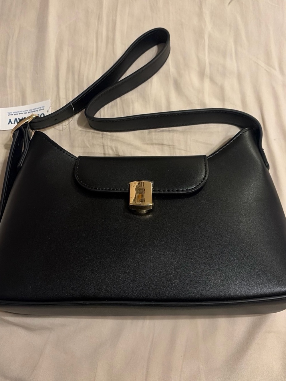 Old Navy Black Shoulder Bag with Gold Lock